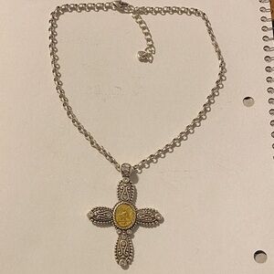 Brighton Silver plated Cross Pendant Necklace